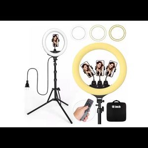 Ring Light 18 Inch 55W LED Ringlight Kit with Tripod Stand with Phone Holder Adj